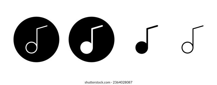 Music icon set illustration. note music sign and symbol