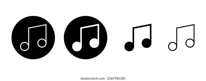 Music icon set illustration. note music sign and symbol