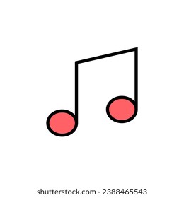 Icono de música de la ilustración. signo de música de notas y símbolo