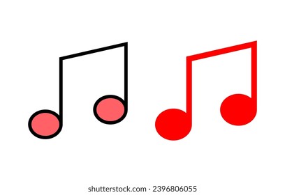Icono de música de la ilustración. signo de música de notas y símbolo