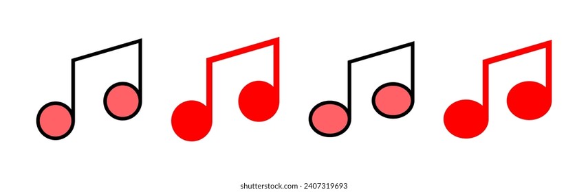 Icono de música de la ilustración. signo de música de notas y símbolo