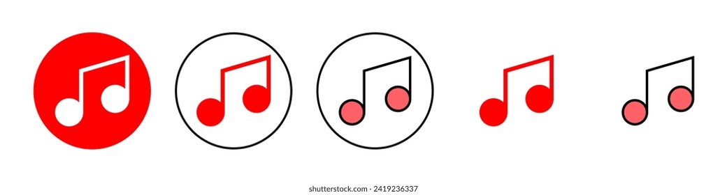 Icono de música de la ilustración. signo de música de notas y símbolo
