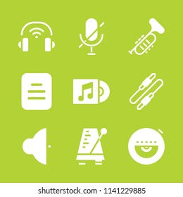 music icon set. With jack connector, note and compact disc  vector icons for graphic design and web