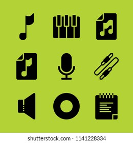 music icon set. With mic, record and piano  vector icons for graphic design and web