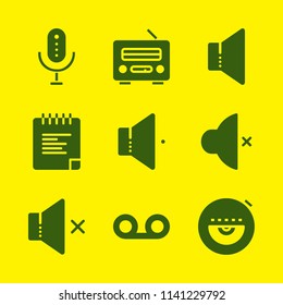 music icon set. With microphone, discman and notes  vector icons for graphic design and web