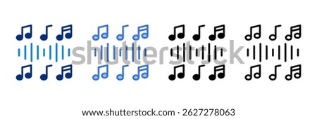 Music Icon Set Multiple Style Vector Illustration