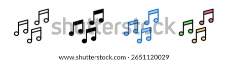 Music Icon Set Multiple Style Collection