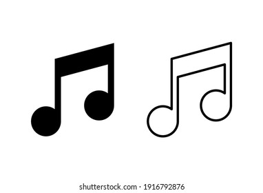 Music icon set. note music icon vector