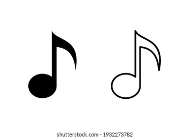 Music icon set. note music icon vector