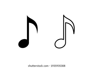 Music icon set. note music icon vector