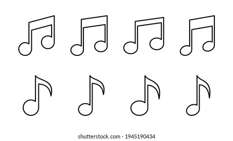 Music icon set. note music icon vector
