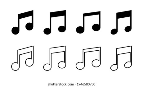 Music icon set. note music icon vector