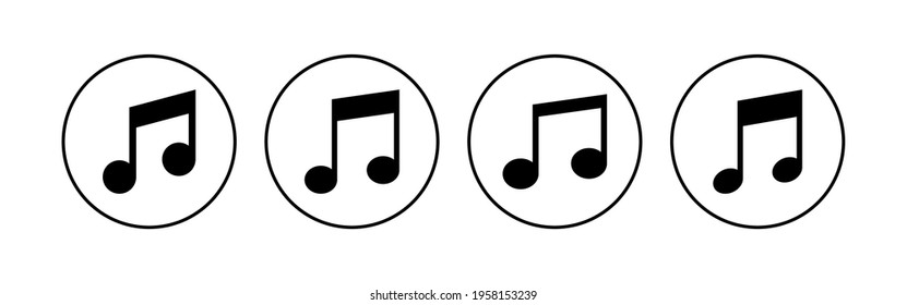 Music icon set. note music icon vector
