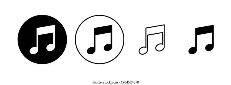 Music icon set. note music icon vector