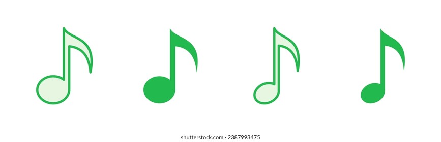 Music icon set. note music icon vector