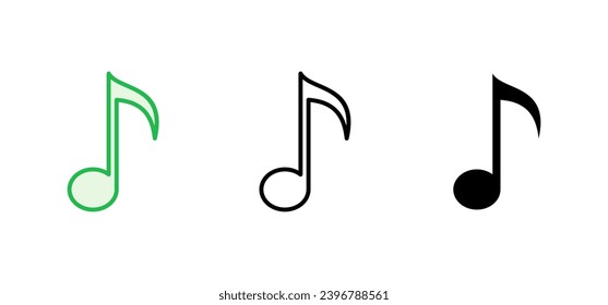 Music icon set. note music icon vector