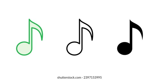 Music icon set. note music icon vector