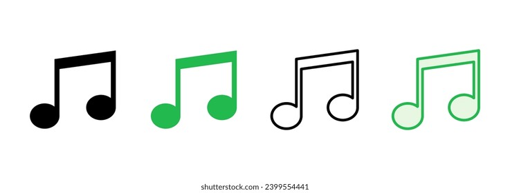 Music icon set. note music icon vector