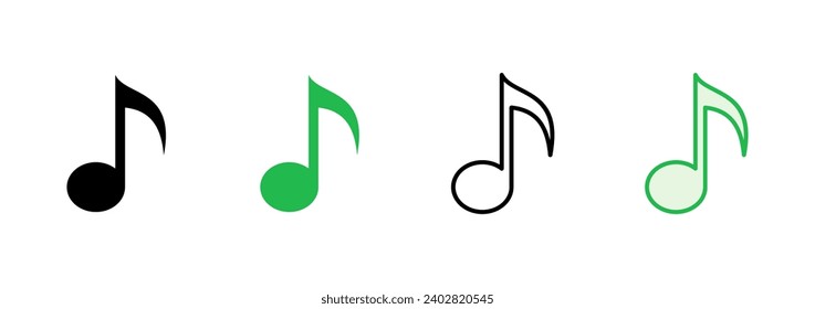 Music icon set. note music icon vector