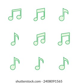 Music icon set. note music icon vector