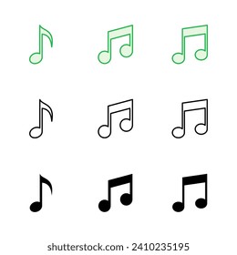 Music icon set. note music icon vector