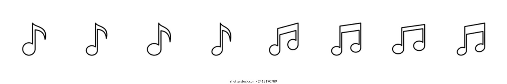 Music icon set. note music icon vector