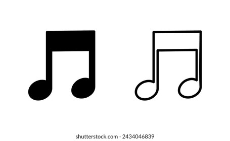 Conjunto de iconos de música. nota icono de música vector. tono icono