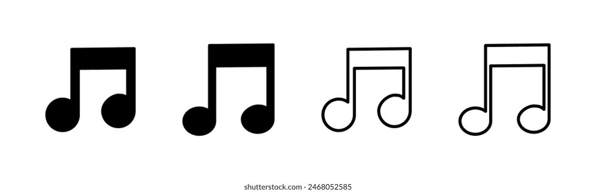 Music icon set. note music icon vector. tone icon