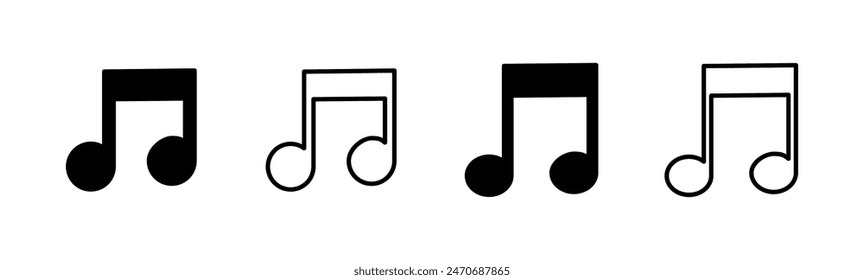 Music icon set. note music icon vector. tone icon