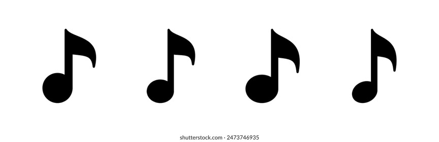 Music icon set. note music icon vector. tone icon