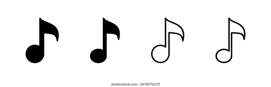 Music icon set. note music icon vector. tone icon