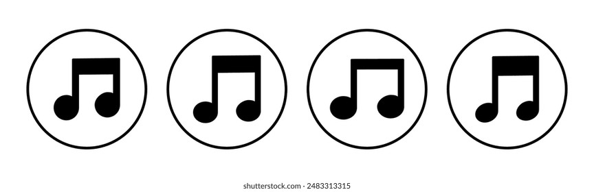 Music icon set. note music icon vector. tone icon