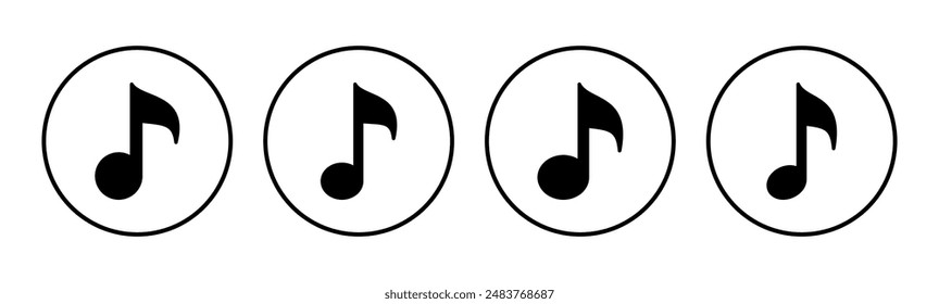 Music icon set. note music icon vector. tone icon