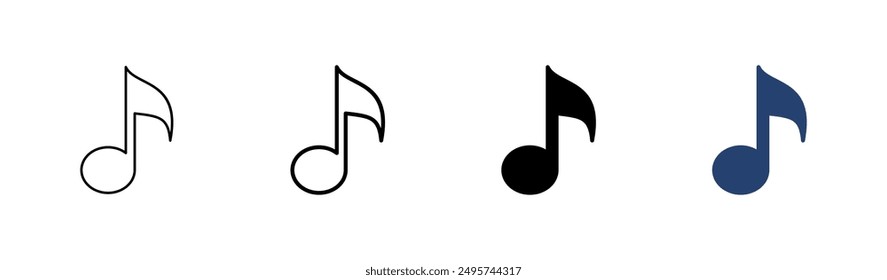 Musiksymbolsatz. Notizensymbol Vektorgrafik. Tonsymbol