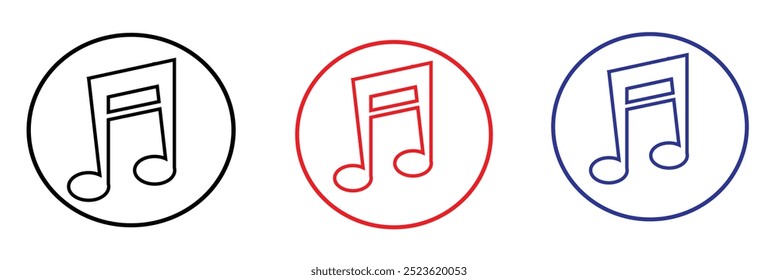 Conjunto de iconos de música. Nota Vector de ícono de música .Ilustración vectorial.