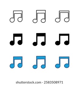 Music icon set. note music icon vector. tone icon