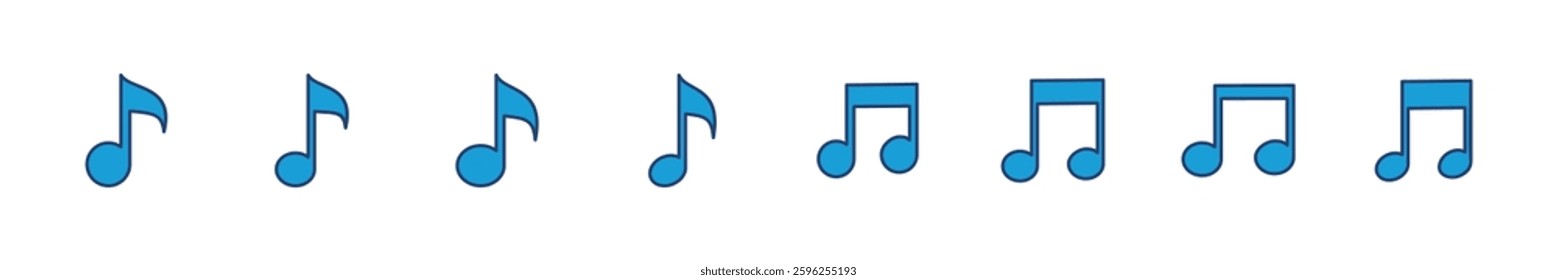 Music icon set. note music icon vector. tone icon