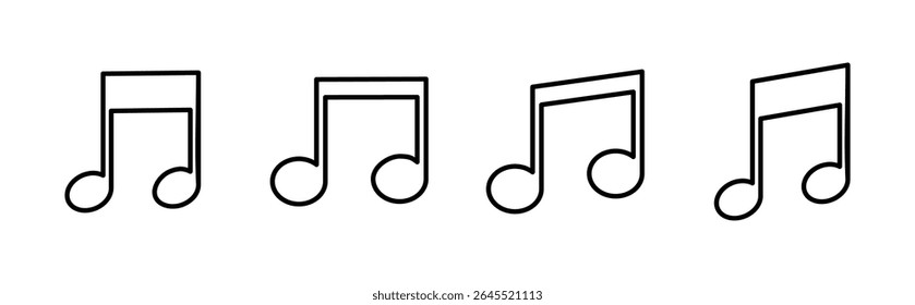 Music icon set. note music icon vector. tone icon