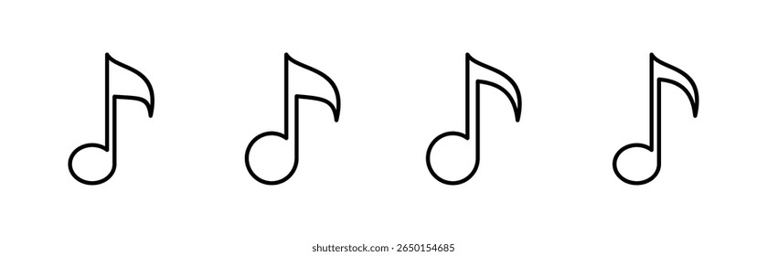 Music icon set. note music icon vector. tone icon