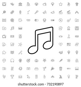 Music icon. set of outline entertainment icons.