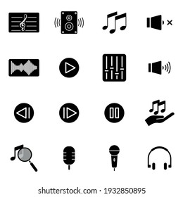 Music Icon Set. Simple Illustration. Mobile Concept App Icon And Web Design. Editable Stroke. Design Template Vector