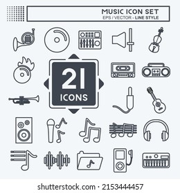 Music Icon Set. suitable for education symbol. line style. simple design editable. design template vector. simple symbol illustration