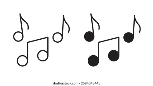 Music icon set in thin line. vector illustrations for web