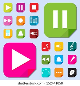 Music icon set. Vector