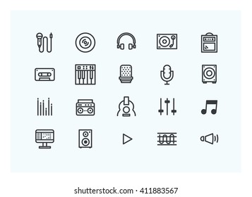 music icon set vector.