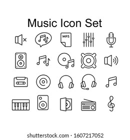 music icon set vector illustration logo template for many purpose. Isolated on white background