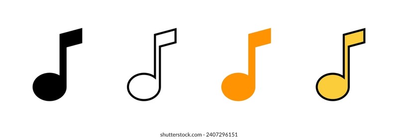 Music icon set  vector. note music sign and symbol