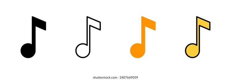 Music icon set  vector. note music sign and symbol