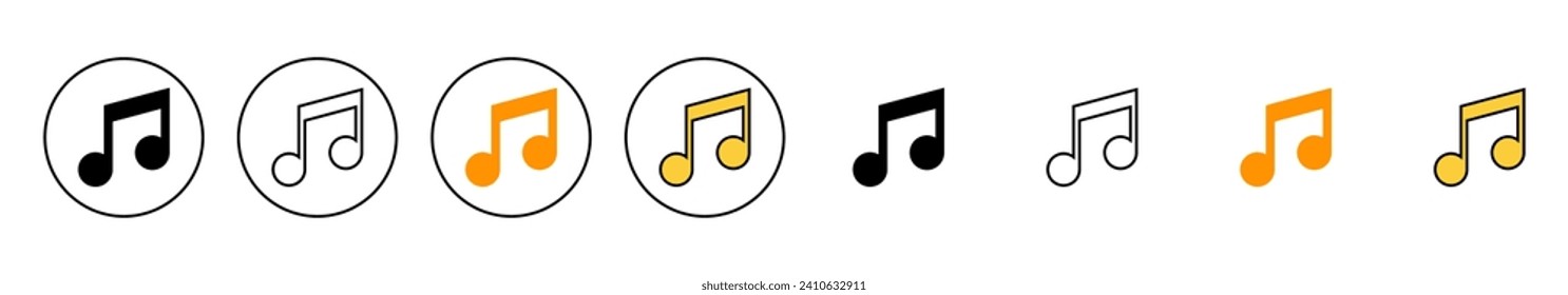 Music icon set  vector. note music sign and symbol