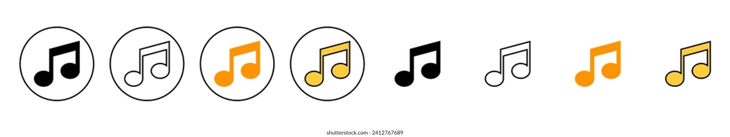 Music icon set  vector. note music sign and symbol